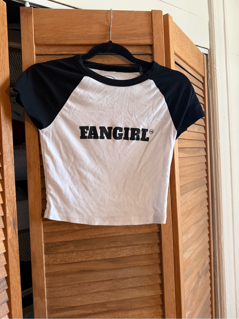 ROLE MODEL TOUR T-SHIRT Fangirl Black & White Raglan Tee